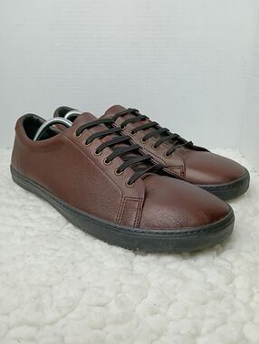 Birchbury Bramfords Men 14 Brown Leather Minimalist Barefoot Sneaker Wide Toe.